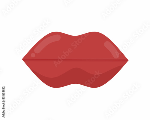red lips isolated on white