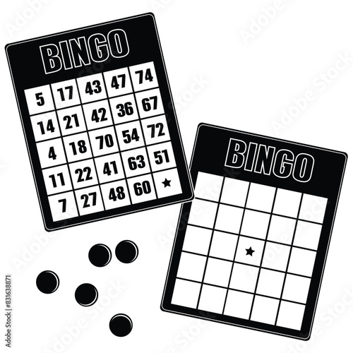 Bingo lottery and bingo cards vector illustration. Bingo vector icon