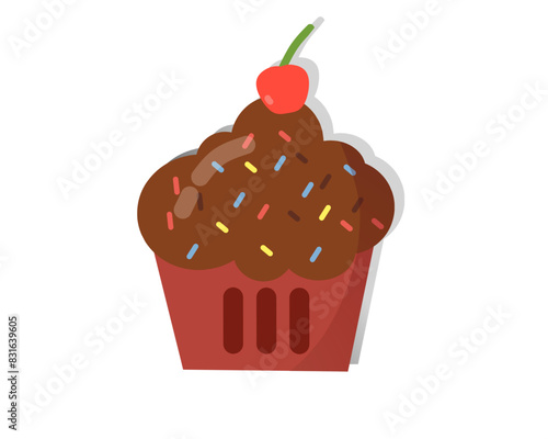 chocolate cupcake with cherry
