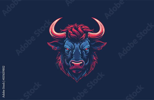 Bull logo design template vector illustration
