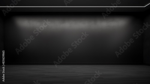 Empty black studio room. Dark background. Abstract dark empty studio room texture. Product showcase spotlight background. Dark Studio Gallery 