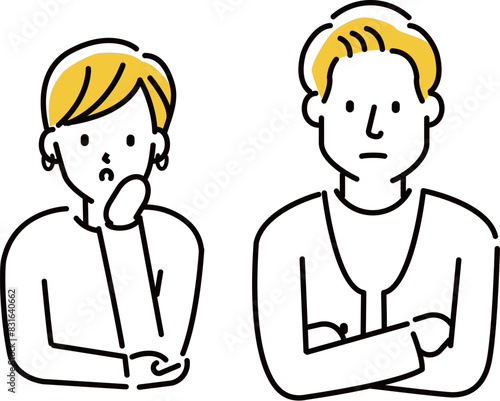 定番　伝わる 人物イラスト　感心する男女　20代30代40代