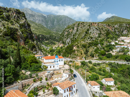 Dhermi from a drone, Village in Ceraunian Mountains, Albania photo