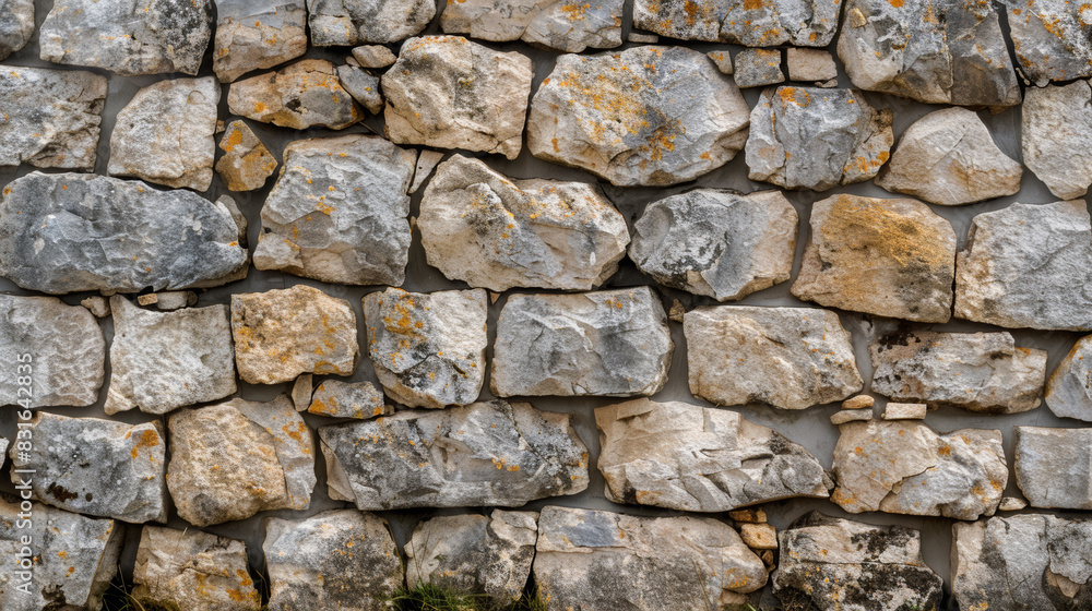 Photo of Stone Wall with Large Rough Rocks and Rectangular Stones in Unglazed Pattern, Perfect for Industrial or Historical Design Backgrounds, Web Banner with Empty Space for Text or Advertisement Photo of Stone Wall with Large Rough Rocks and Rectangular Stones in Unglazed Pattern, Perfect for Industrial or Historical Design Backgrounds, Web Banner with Empty Space for Text or Advertisement