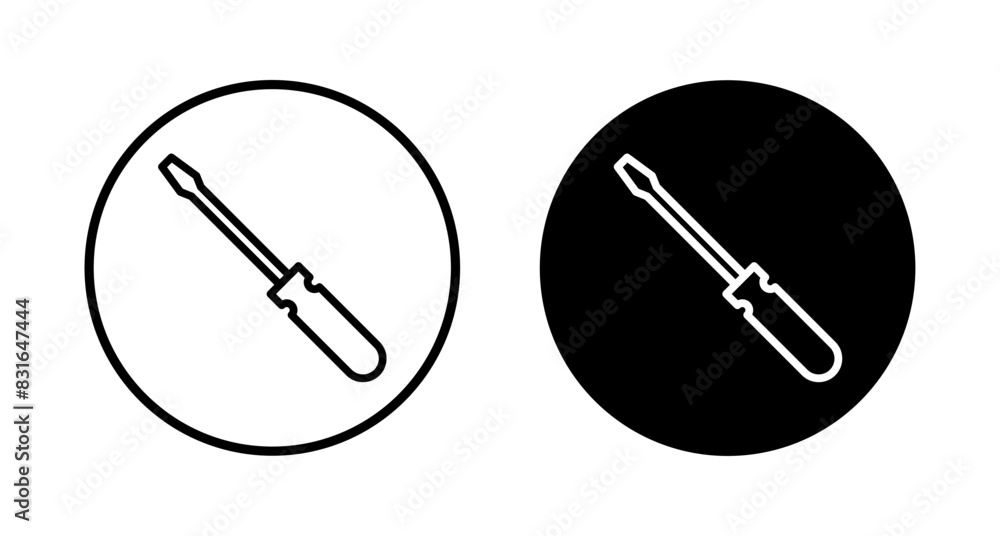 Screwdriver icon vector isolated on white background. Screwdriver vector icon Screwdriver icon vector isolated on white background. Screwdriver vector icon