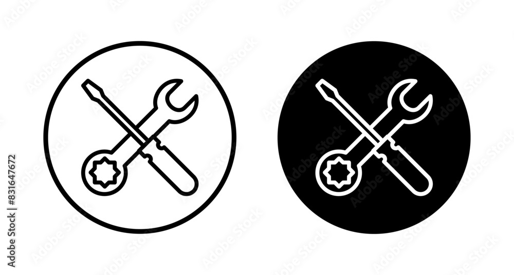 Repair icon vector isolated on white background. Wrench and screwdriver icon. settings vector icon. Maintenance. tools Repair icon vector isolated on white background. Wrench and screwdriver icon. settings vector icon. Maintenance. tools