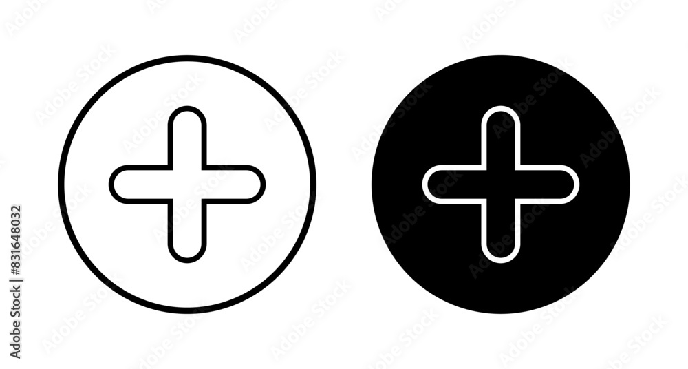 Plus Icon vector isolated on white background. Add plus icon. Addition sign. Medical Plus icon Plus Icon vector isolated on white background. Add plus icon. Addition sign. Medical Plus icon