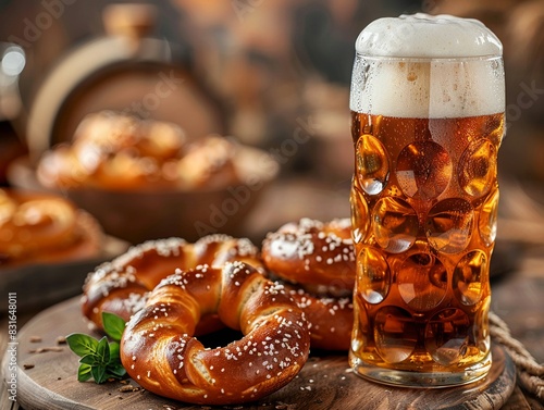 Artisan brewery serving craft brews with gourmet pretzels  inviting ambiance  and rustic decor