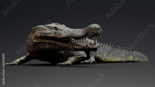 Wallpaper Mural Deinosuchus Big Crocodile Model of background, 3d rendering Torontodigital.ca