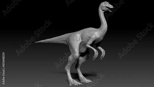 Gallimimus Sculpting 3d rendering