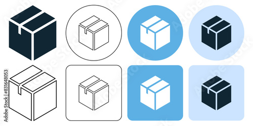 closed package, parcel box, cardboard box, gift box, deliver, shipping, sign icon symbol ui and ux design, glyphs and stroke line icon	