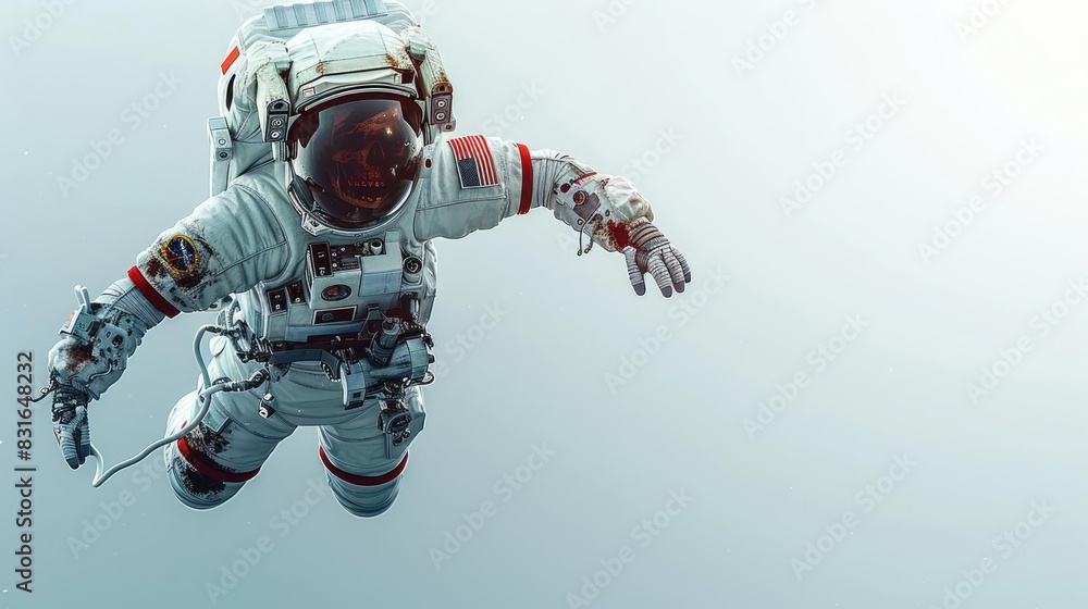 Zombie Astronaut Floating in Space, Undead Woman in Spacesuit, Ideal for Sci-Fi Horror Themes Zombie Astronaut Floating in Space, Undead Woman in Spacesuit, Ideal for Sci-Fi Horror Themes