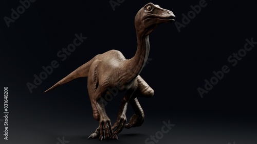 Gallimimus Model of background  3d rendering