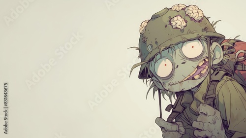 Adorable Zombie Elmer Fudd, Eccentric Elmer Fudd as Zombie, Zombie Elmer with Disheveled Hair, Cute Elmer Character for Background Use photo