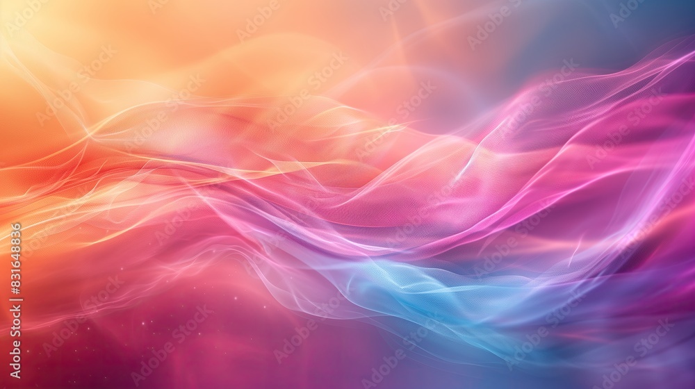 Pastel Silk Smoke Smooth Energy Burst Pink Blue Gradient Curves Waves Lines Abstract Artwork Background Concept, Web Graphic Wallpaper, Digital Art Backdrop