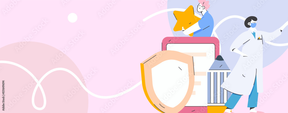 Doctor examines patient flat vector concept operation hand drawn illustration
Doctor examines patient flat vector concept operation hand drawn illustration