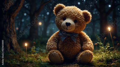 A magical world where teddy bears come to life at night to embark on whimsical adventures ai_generated