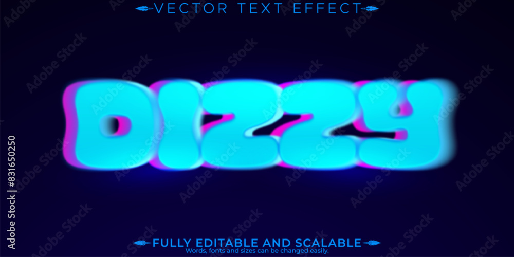 Naklejka premium Psychedelic trippy text effect, editable mushroom text style