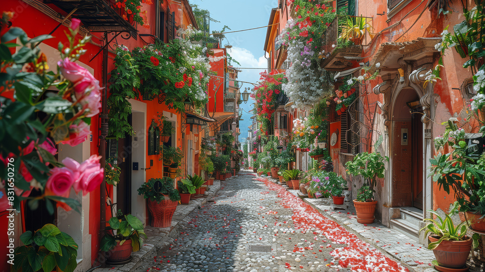Fototapeta premium beautiful italy landscape scene for holiday created with Generative AI technology
