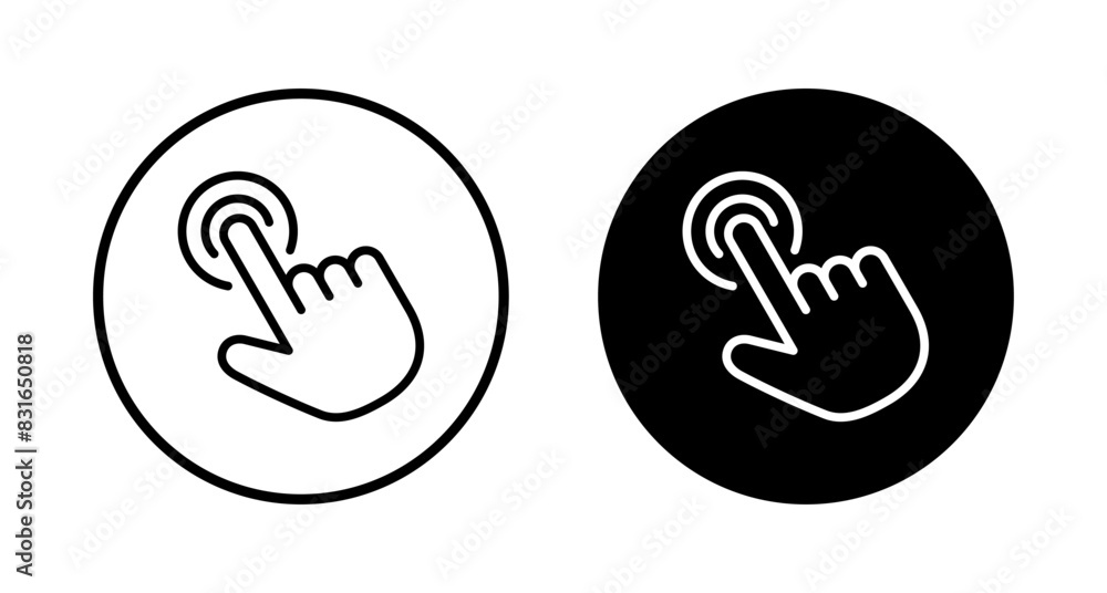 Hand cursor icon vector isolated on white background. Hand click icon. Finger pointer vector Hand cursor icon vector isolated on white background. Hand click icon. Finger pointer vector