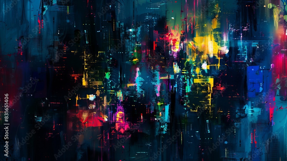 Fototapeta premium Vibrant City Night Abstract Background