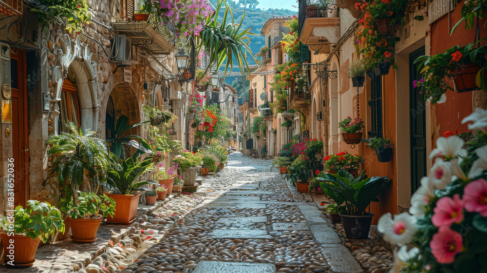 Fototapeta premium beautiful italy landscape scene for holiday created with Generative AI technology