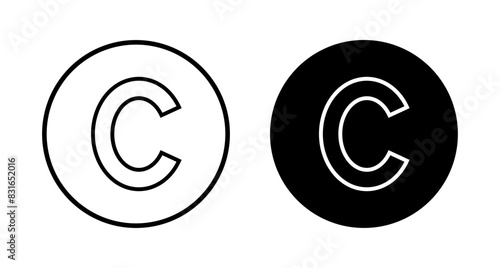 Copyright icon vector isolated on white background. copyright symbols