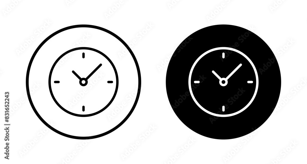 Clock icon vector isolated on white background. Time icon vector. Clock vector icon Clock icon vector isolated on white background. Time icon vector. Clock vector icon