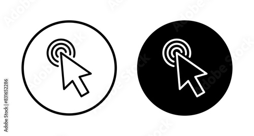 Click icon vector isolated on white background. Cursor icon. Computer mouse click cursor black arrow icons. pointer arrow