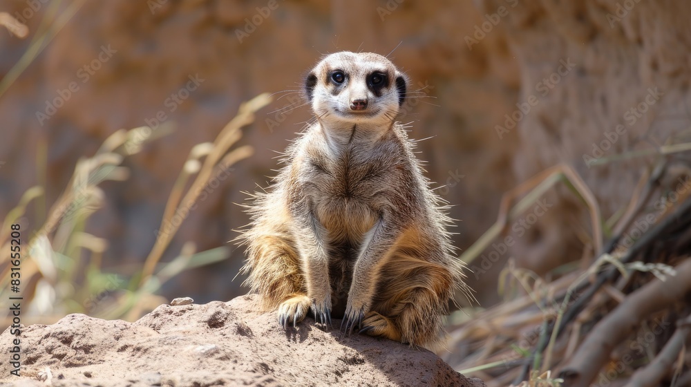 Fototapeta premium Meerkat at the Jungle Park in Tenerife