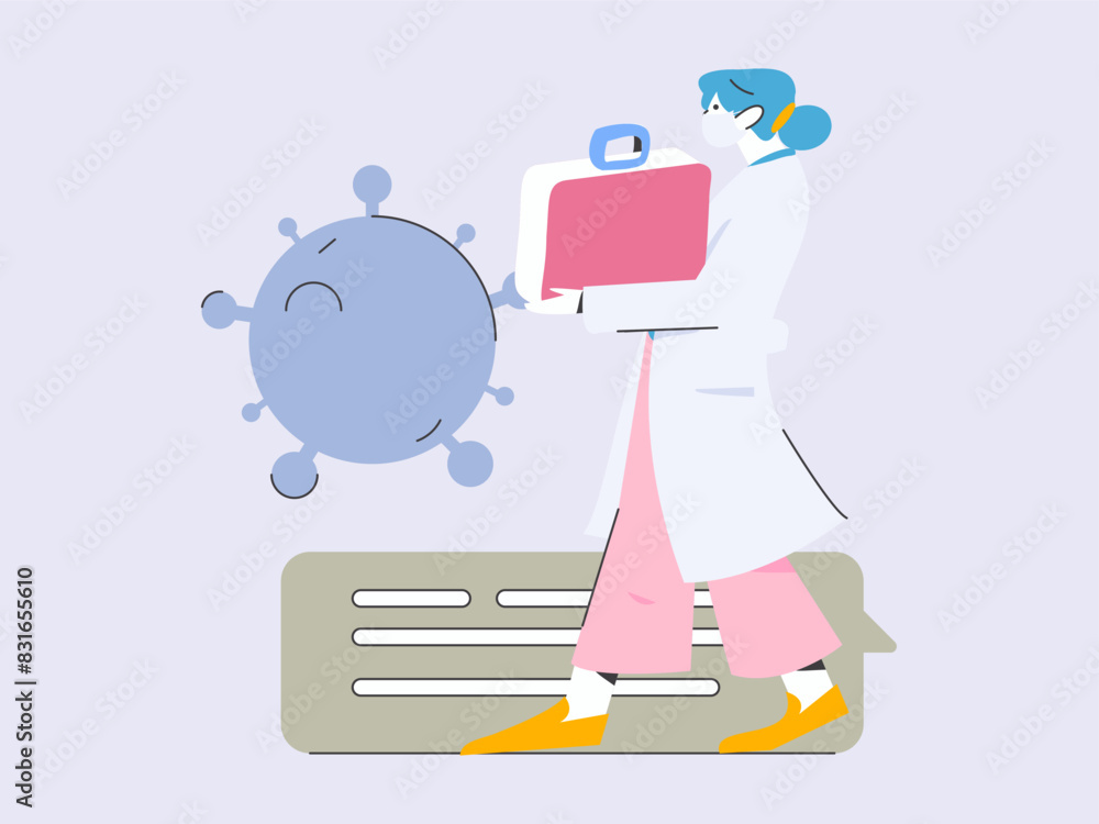 Doctor examines patient flat vector concept operation hand drawn illustration
Doctor examines patient flat vector concept operation hand drawn illustration