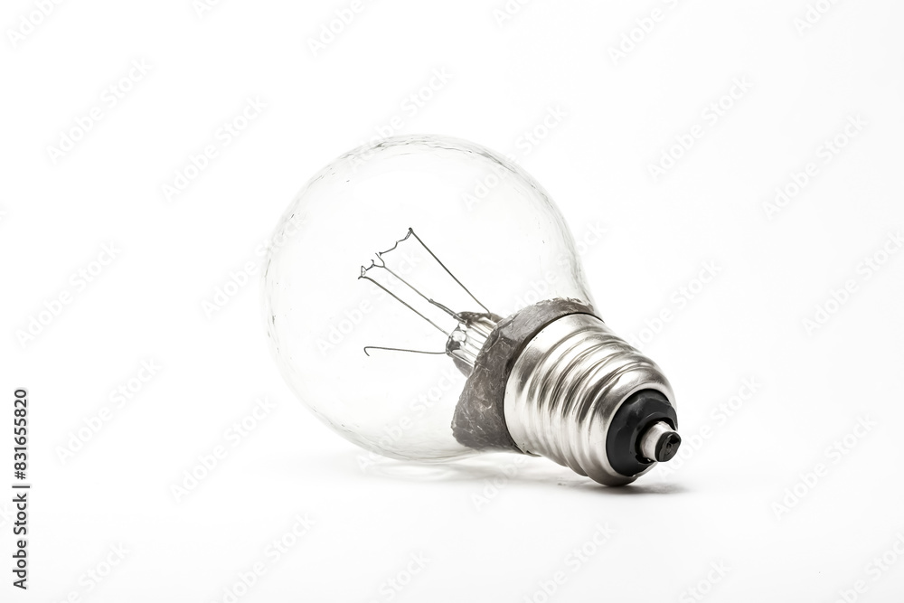 A Single Light Bulb on a White Background A Single Light Bulb on a White Background