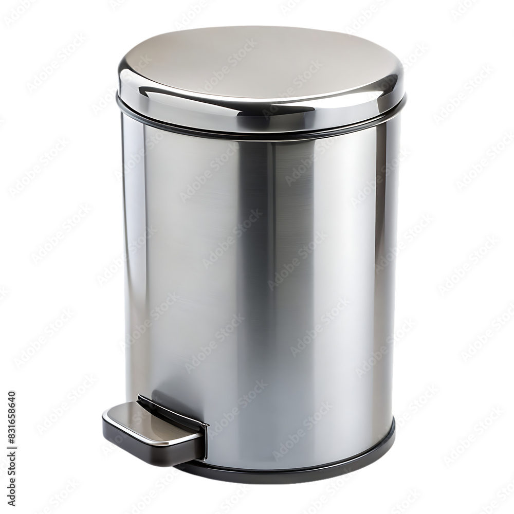 bin pedal metallic on transparent background bin pedal metallic on transparent background
