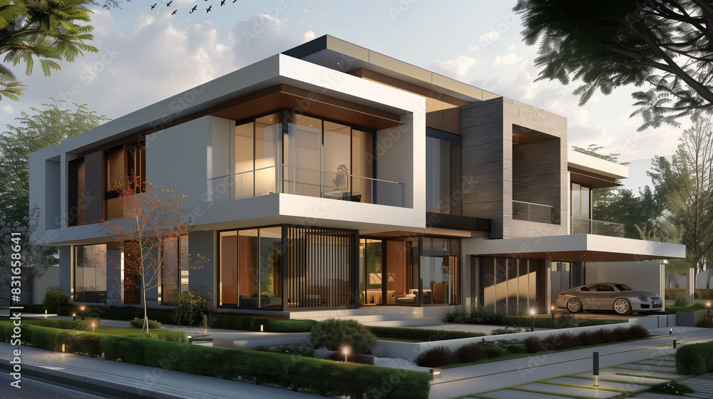 modern home front elevation exterior architecture design concept 