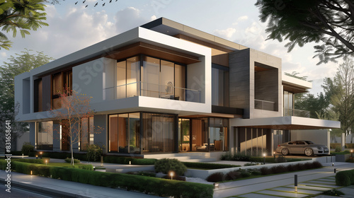 modern home front elevation exterior architecture design concept  © Ali