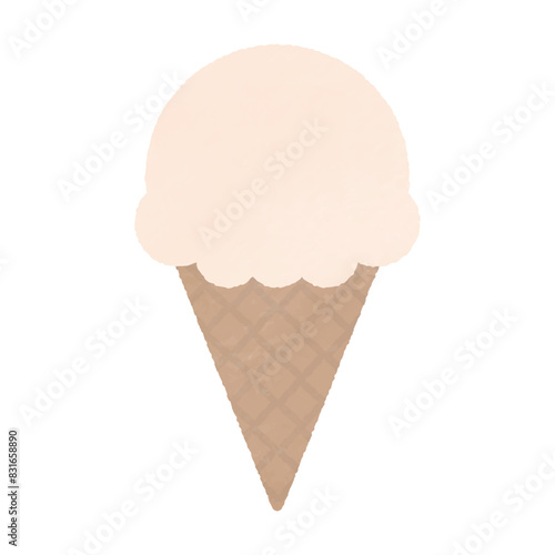 バニラアイスの水彩イラスト