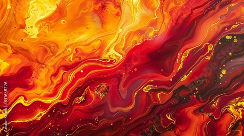 Fiery Lava Flow Abstract Background