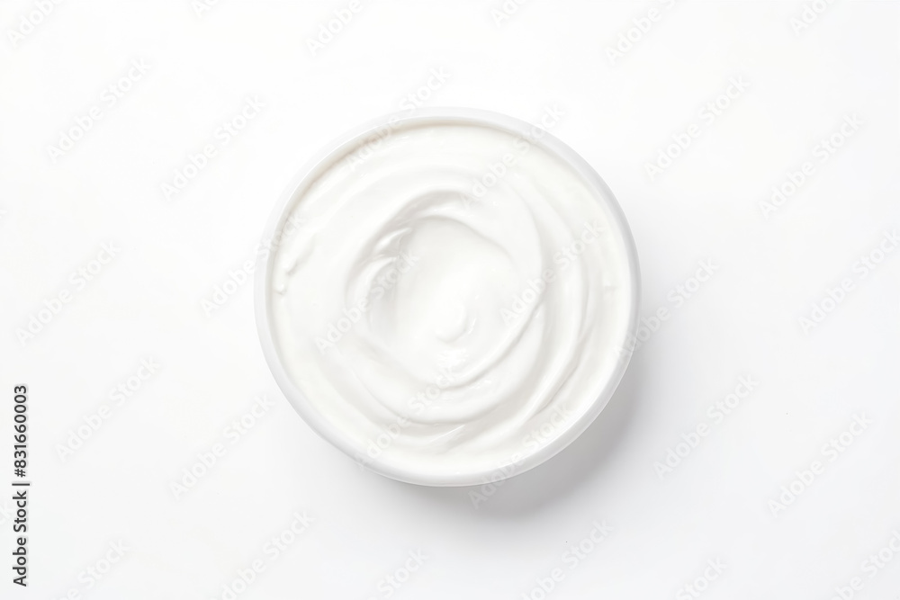 White creamy yogurt in a bowl White creamy yogurt in a bowl