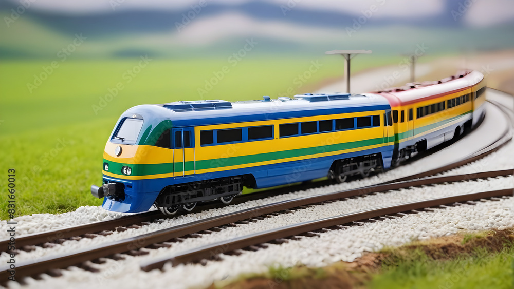 Toy train on the paper map, national trade concept background, International distribution concept wallpaper, distribution industry, Train travel, ai generated Toy train on the paper map, national trade concept background, International distribution concept wallpaper, distribution industry, Train travel, ai generated