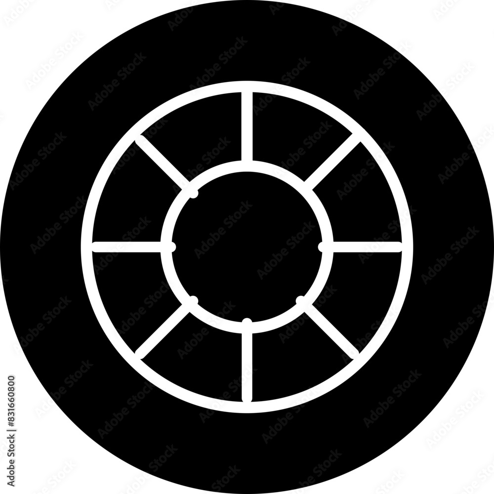 Pool Float Line White Circle Black Icon Design Pool Float Line White Circle Black Icon Design