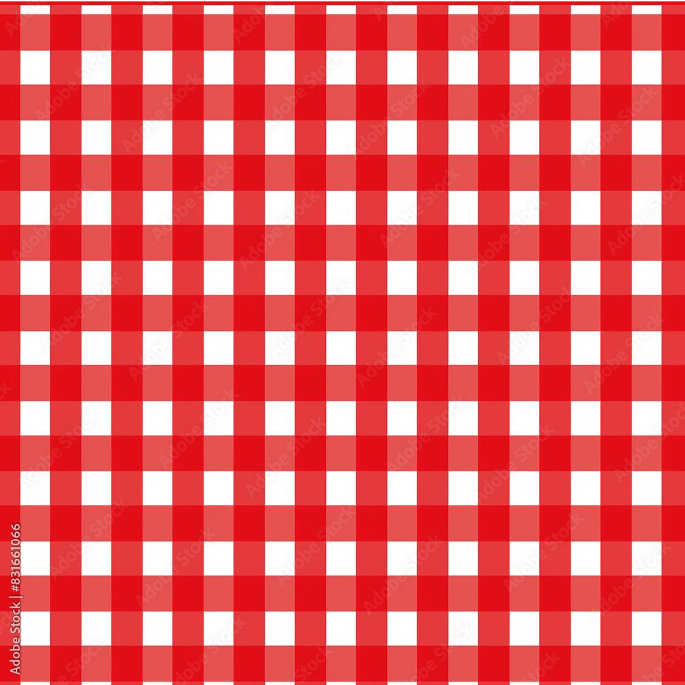 Fototapeta premium Classic Red Picnic Cloth: Checkerboard Fabric Texture