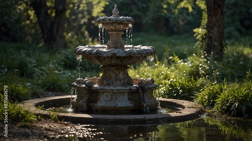 The mystical allure of a forgotten fountain in an abandoned garden ai_generated