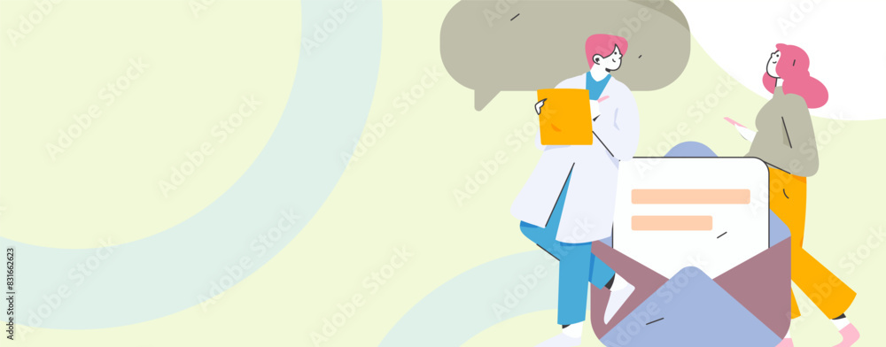 Doctor examines patient flat vector concept operation hand drawn illustration
Doctor examines patient flat vector concept operation hand drawn illustration