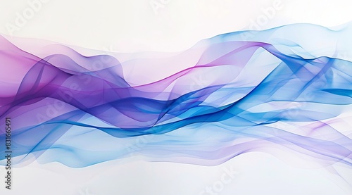 Abstract Blurred Blue and Purple Stripes on White Background photo