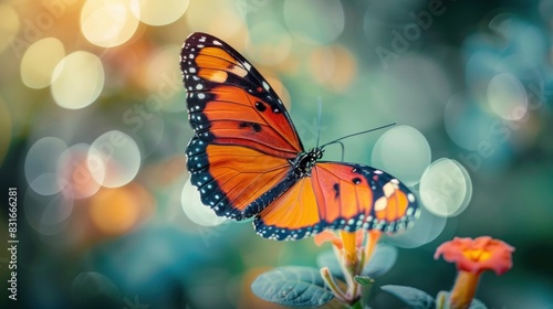 Vivid Butterfly in Natural Light A Glimpse into the Colorful Insect World photo