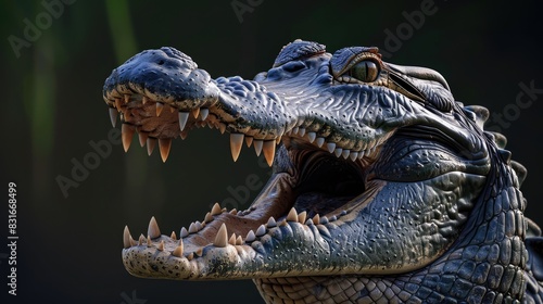 Wild Alligator Showcasing Powerful Teeth 