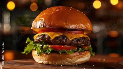 hamburger on black background © Orxan