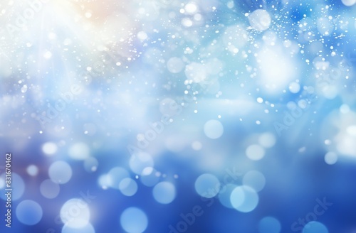 Serene Radiance Blurred White and Blue Abstract with Soft Bokeh