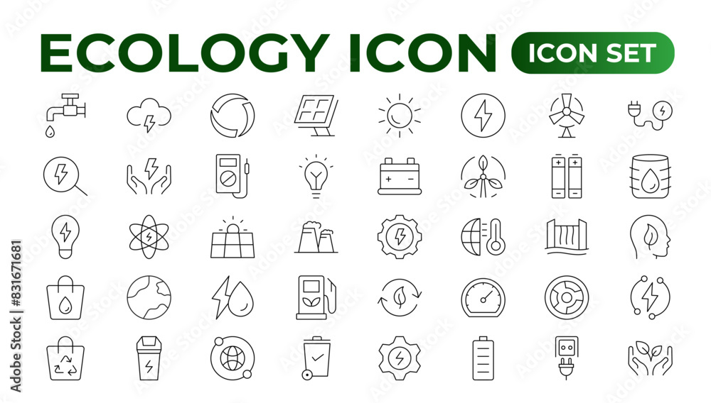 Eco friendly related thin line icon set in minimal style. Linear ecology icons. Environmental sustainability simple symbol Eco friendly related thin line icon set in minimal style. Linear ecology icons. Environmental sustainability simple symbol