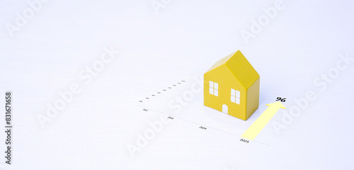 Obraz na płótnie Real estate growth housing market investment showing upward trend and future financial forecast for 2025. business prosperity and asset management, Real estate investment marketing analysis. w salonie
